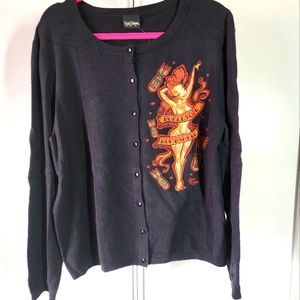 2XL Lucky 13 Burlesque cardigan sweater